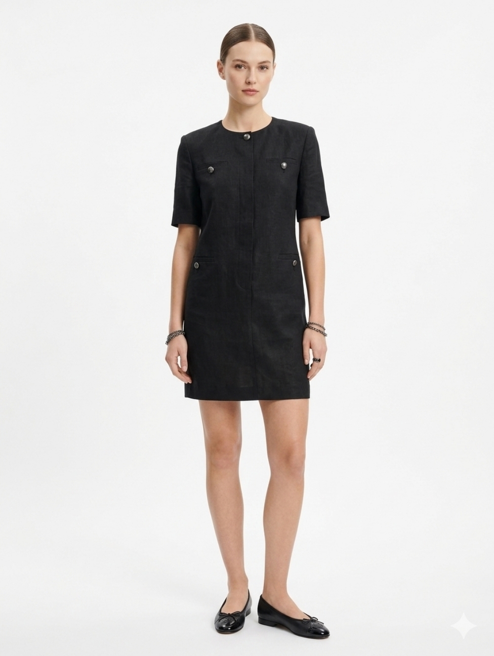 Vintage Max Mara Linen Safari Shift Dress